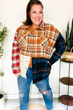 Load image into Gallery viewer, Catch Glances Muticolor Plaid Color Block Snap Button Shacket