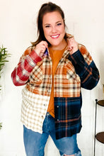 Load image into Gallery viewer, Catch Glances Muticolor Plaid Color Block Snap Button Shacket