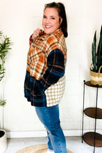 Load image into Gallery viewer, Catch Glances Muticolor Plaid Color Block Snap Button Shacket