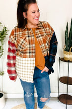 Load image into Gallery viewer, Catch Glances Muticolor Plaid Color Block Snap Button Shacket