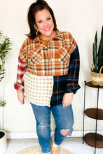 Load image into Gallery viewer, Catch Glances Muticolor Plaid Color Block Snap Button Shacket