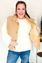 Load image into Gallery viewer, Fall Vibes Taupe Corduroy Snap Button Quilted Vest