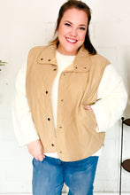 Load image into Gallery viewer, Fall Vibes Taupe Corduroy Snap Button Quilted Vest