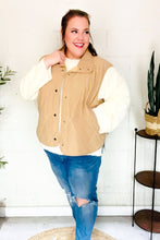 Load image into Gallery viewer, Fall Vibes Taupe Corduroy Snap Button Quilted Vest