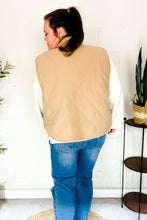 Load image into Gallery viewer, Fall Vibes Taupe Corduroy Snap Button Quilted Vest