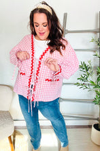 Load image into Gallery viewer, Spell Bound Red & Pink Cotton Ribbon Tie Gingham Pocket Jacket