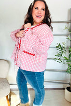 Load image into Gallery viewer, Spell Bound Red & Pink Cotton Ribbon Tie Gingham Pocket Jacket