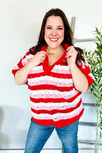 Load image into Gallery viewer, Sweetheart Ready Pointelle Collared Notch Neck Sweater