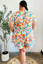 Load image into Gallery viewer, Tropical Trance Coral Tropical Floral Surplice Woven Romper