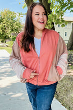 Load image into Gallery viewer, Boldy You Camel Dolman Sleeve Colorblock Knit Bomber Jacket