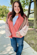 Load image into Gallery viewer, Boldy You Camel Dolman Sleeve Colorblock Knit Bomber Jacket
