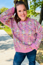 Load image into Gallery viewer, Adorable Pink Multicolor Popcorn Knit Sweater