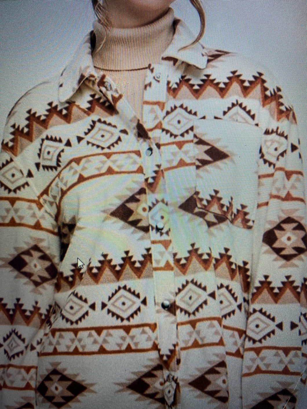 Tribal Print Button Down Shacket