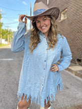 Load image into Gallery viewer, Distressed denim dress
