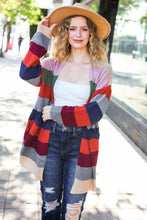 Load image into Gallery viewer, Weekend Ready Multicolor Striped Slouchy Open Cardigan
