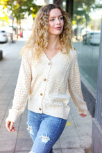 Load image into Gallery viewer, Follow Me Oatmeal Pointelle Knit Button Down Cardigan
