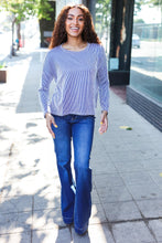 Load image into Gallery viewer, Hello Beautiful Blue Rib Dolman Sweater Top
