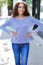 Load image into Gallery viewer, Hello Beautiful Blue Rib Dolman Sweater Top
