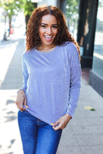 Load image into Gallery viewer, Hello Beautiful Blue Rib Dolman Sweater Top
