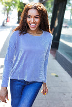 Load image into Gallery viewer, Hello Beautiful Blue Rib Dolman Sweater Top
