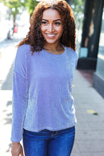 Load image into Gallery viewer, Hello Beautiful Blue Rib Dolman Sweater Top
