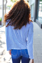 Load image into Gallery viewer, Hello Beautiful Blue Rib Dolman Sweater Top
