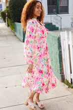 Load image into Gallery viewer, Beautiful You Frill V-Neck Shirred Waist Floral Maxi Dress
