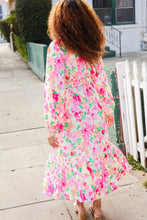 Load image into Gallery viewer, Beautiful You Frill V-Neck Shirred Waist Floral Maxi Dress
