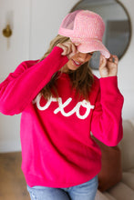 Load image into Gallery viewer, Love In the Air Fuchsia &quot;Xoxo&quot; Embroidered Sweater
