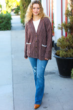 Load image into Gallery viewer, You&#39;ve Got It Brown Button Down Boyfriend Cardigan
