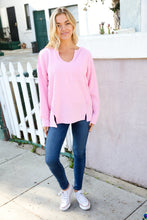 Load image into Gallery viewer, Eyes On You Pink Mineral Wash Rib Notch Neck Pocket Top
