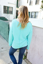 Load image into Gallery viewer, Eyes On You Seafoam Mineral Wash Rib Notch Neck Pocket Top
