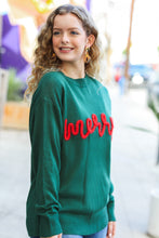 Load image into Gallery viewer, Be Merry Hunter Green Pop Up Lurex Sweater
