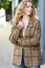 Load image into Gallery viewer, Make It Happen Spice Plaid Tailored Collar Lapel Blazer
