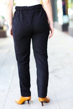 Load image into Gallery viewer, Going Your Way Black Corduroy High Rise Tapered Leg Pants
