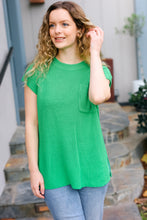 Load image into Gallery viewer, Seize The Day Kelly Green Dolman Rib Sweater Top
