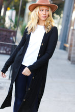 Load image into Gallery viewer, Walk The Walk Black Ribbed Longline Cardigan
