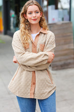 Load image into Gallery viewer, Eyes On You Taupe Quilted Knit Button Down Shacket
