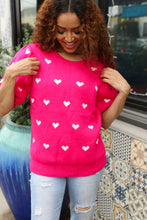 Load image into Gallery viewer, Be Mine Pink &amp; White Heart Oversized Jacquard Sweater
