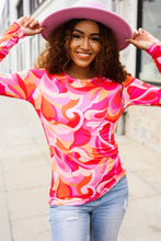 Load image into Gallery viewer, Find Love Red/Pink Fitted Floral Print Buttery Soft Knit Top
