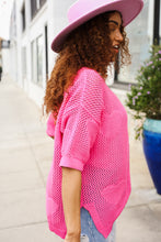 Load image into Gallery viewer, Can&#39;t Look Away Pink Heart Netted Crochet Sweater Top
