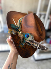 Load image into Gallery viewer, Sunflower Peacock Cowgirl Rancher- Medium
