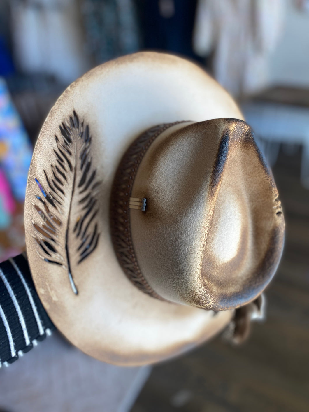 Feather Cut-Out Hat