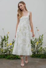 Load image into Gallery viewer, Last one- Small green and white floral midi dress
