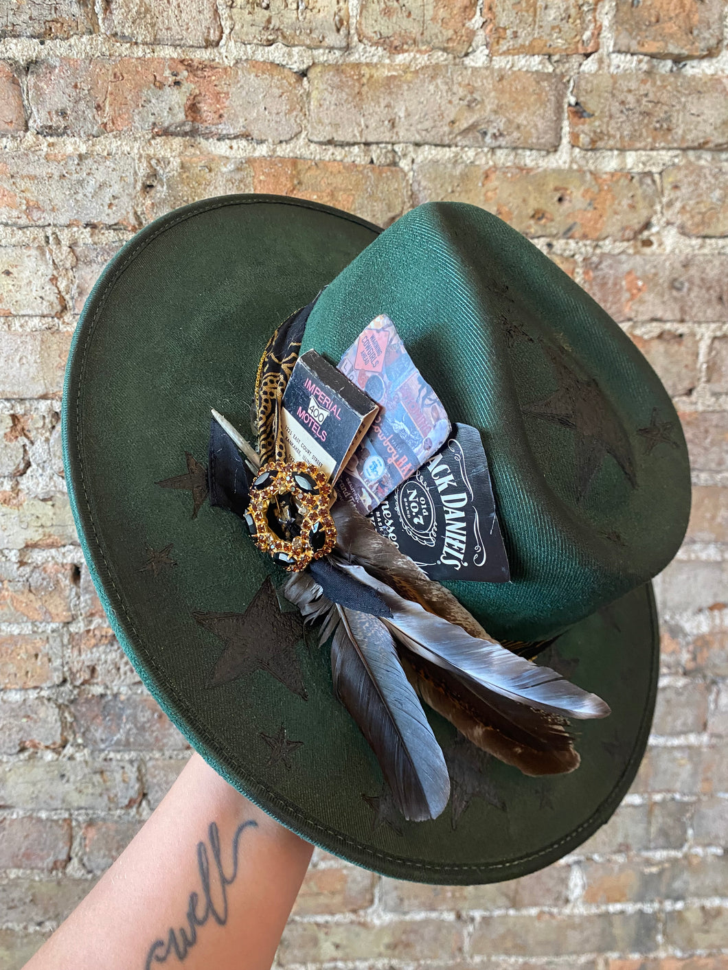 Green Stars with gold accents - Medium