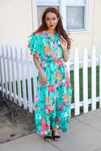 Load image into Gallery viewer, Hello Beautiful Multicolor Tropical Floral Smock Waist Maxi Dress
