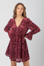 Load image into Gallery viewer, Deep V-neck Jacquard Velvet Holiday Mini
