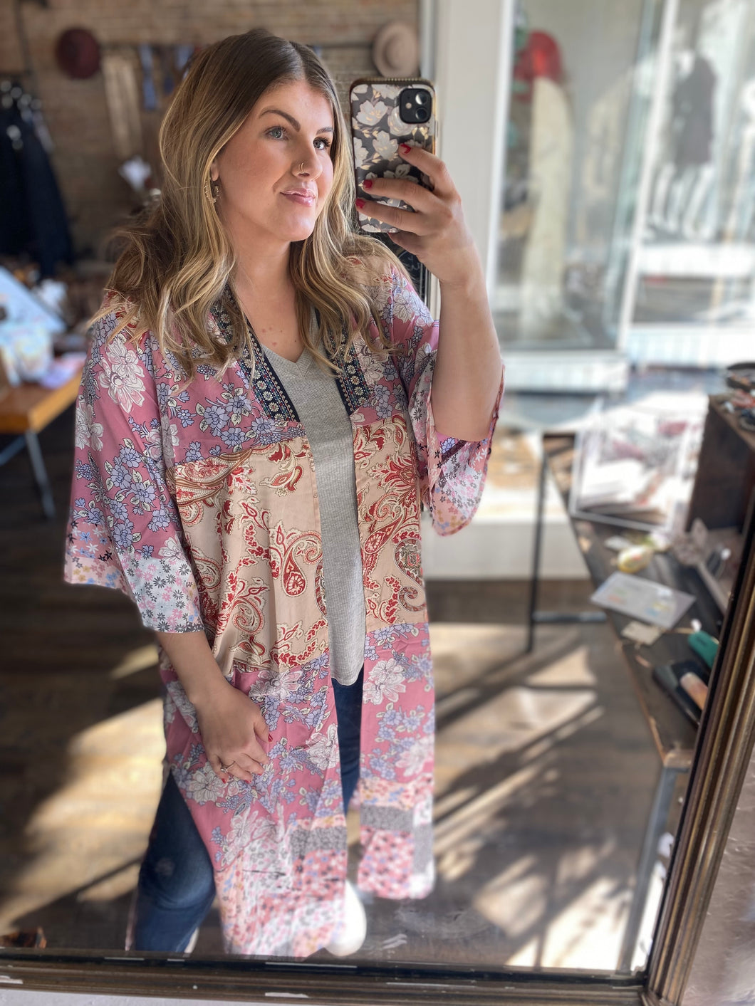 Boho Maxi length kimono