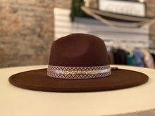 Load image into Gallery viewer, Brown felt Hat with Embellishments
