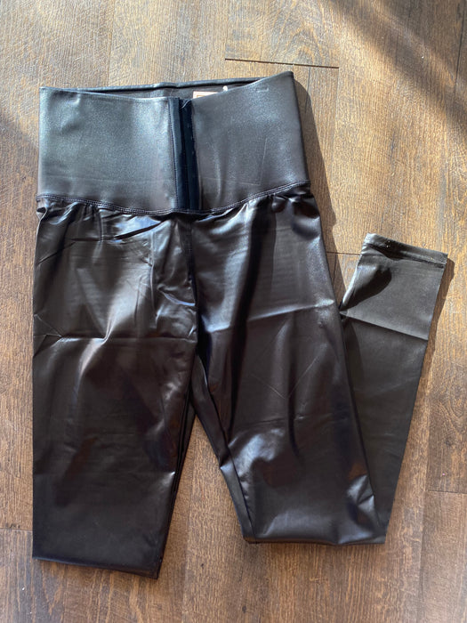 Built in tummy control faux leather Leggings